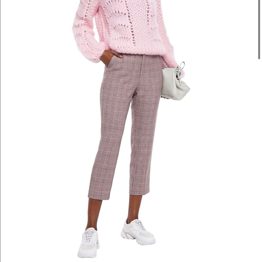 NWT Ganni Silver Pink Hewitt Plaid Pants